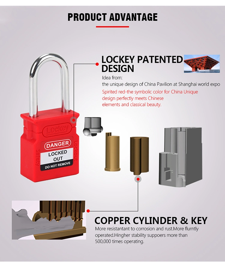 Lockey Loto Stainless Steel Cable Industrial Safety Padlock with Master Key