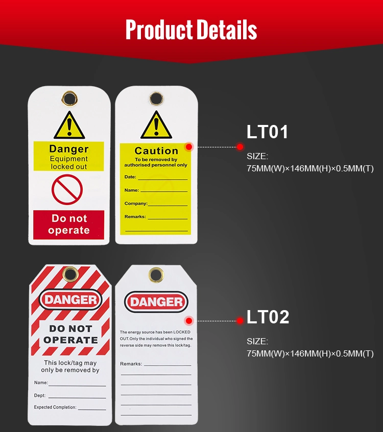 Safety Lockout Warning Tag China Safety Plastic Label Tags PVC