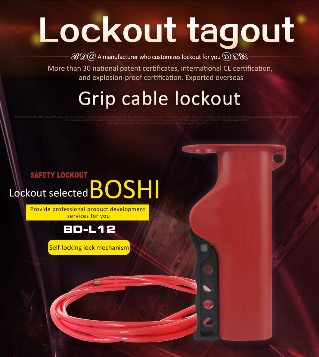 Boshi New Adjustable Cable Lockout with 4mm Diameter Cable