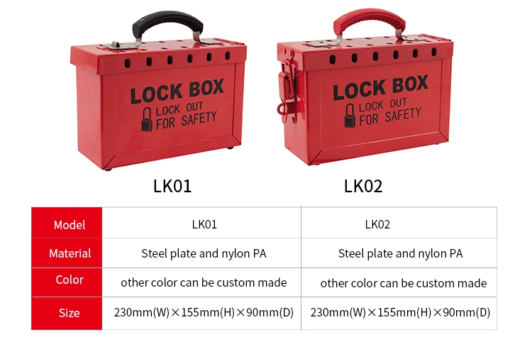 12 Holes Heavy Duty Steel Portable Group Lockout Box Lk01