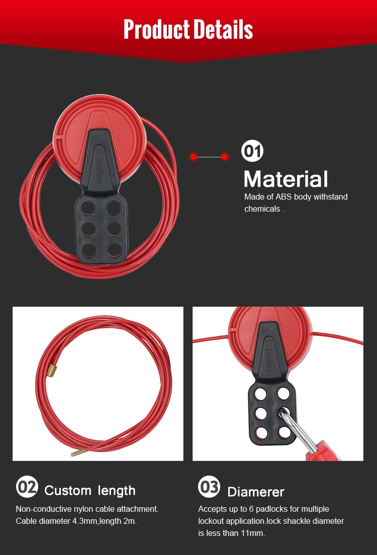 Lockey Design Plastic Adjustable Cable Lockout with Customization