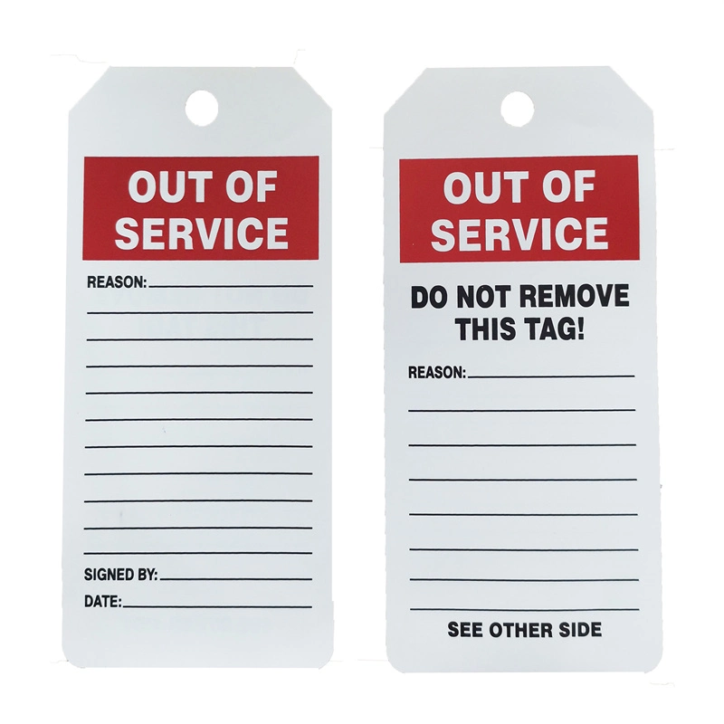 Lockout Safety Tags out of Service Tag by The Roll PVC White Pk250