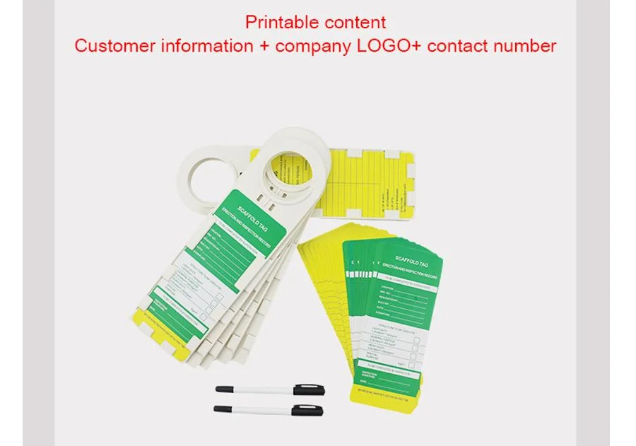 Engineering Plastic Safety Lockout Warning Scaffold Safety Tag